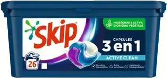 Monoprix Lessive capsules “Skip” Trio Active Clean offre