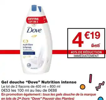 Monoprix Gel douche Nutrition intense offre