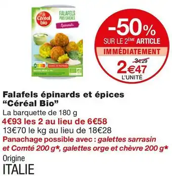 Monoprix Falafels épinards et épices offre