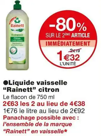 Monoprix Liquide vaisselle citron offre
