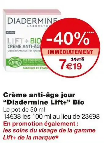 Monoprix Crème anti-âge jour Bio offre