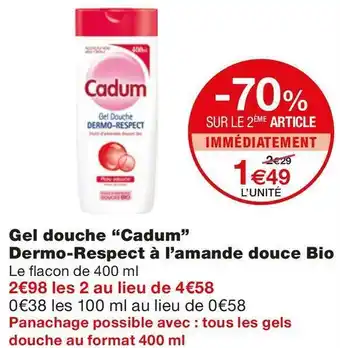 Monoprix Gel douche Dermo-Respect à l’amande douce Bio offre