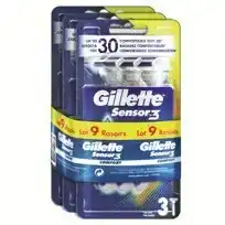Monoprix Rasoir jetables “Gillette” Sensor3 offre