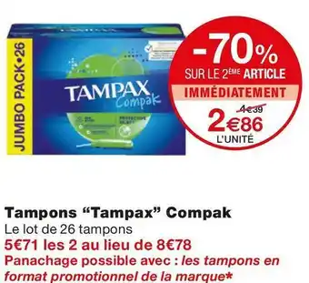 Monoprix Tampons Compak offre