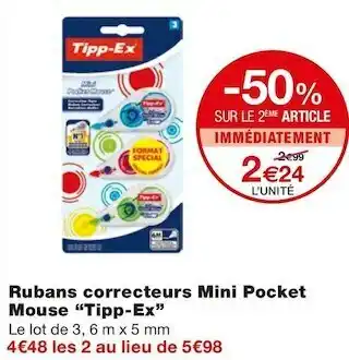 Monoprix Rubans correcteurs Mini Pocket Mouse offre