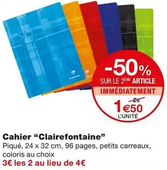 Monoprix Cahier offre