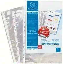 Monoprix Lot de 40 pochettes perforées lisses + 10 offertes offre