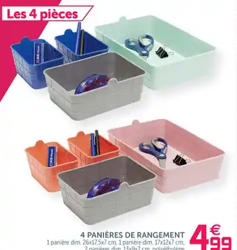 Gifi 4 Panières De Rangement offre
