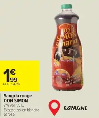 Carrefour Market Sangria rouge DON SIMON offre