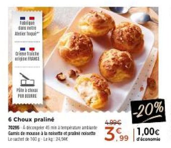 Thiriet 6 Choux praline offre