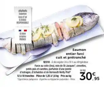 Thiriet Saumon entier farci entier cuit et pretranche offre