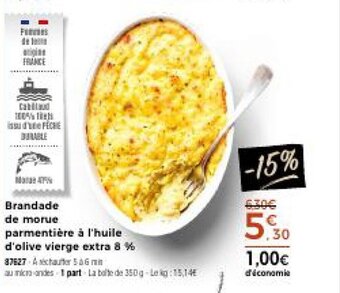 Thiriet Brandade de morue parmentière à l'huile d'olive vierge extra 8 % offre
