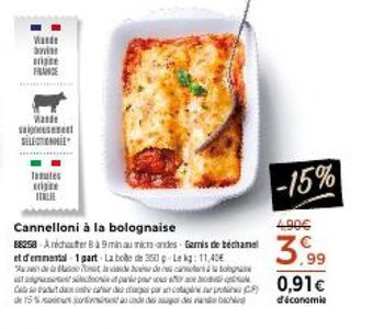 Thiriet Cannelloni a la bolognaise offre
