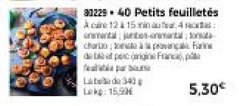 Thiriet 40 Petits feuilletes offre