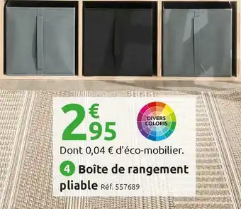 Mr Bricolage Boîte de rangement pliable offre