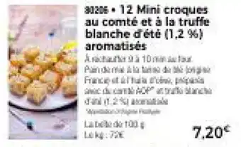 12 Mini croques au comté et à la truffe blanche d'été (1,2 %) aromatisés