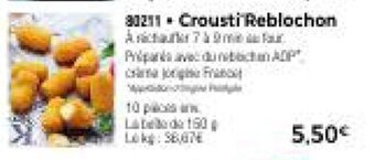 Thiriet Crousti'Reblochon offre