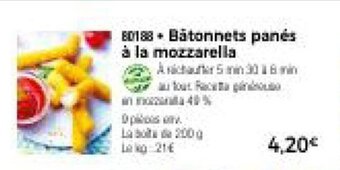 Thiriet Batonnets panés à la mozzarella offre