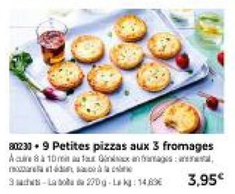 Thiriet 9 Petites pizzas aux 3 fromages offre