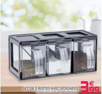 Set De 3 Boîtes Avec Poignées