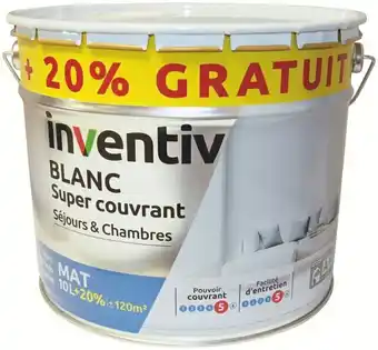 Mr Bricolage Peinture murs et plafonds mat 10 L + 2 L gratuits offre