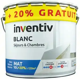 Mr Bricolage Peinture murs et plafonds mat 10 L + 2 L gratuits offre