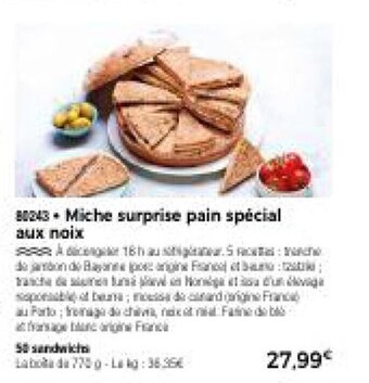 Thiriet Miche surprise pain spécial aux noix offre