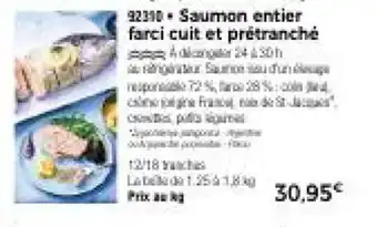 Thiriet Saumon entier farci cuit et prétranché offre
