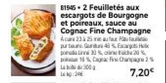 Thiriet 2 Feuilletés poulet jaune, pépites de bloc de foie gras de canard et brisures de morilles offre