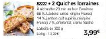 Thiriet 2 Quiches lorraines offre