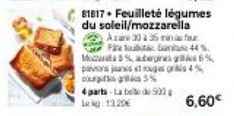 Thiriet Feuillete legumes du soleil/mozzarella offre