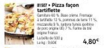 Thiriet Pizza facon tartiflette offre