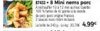 Thiriet 8 Mini nems porc offre