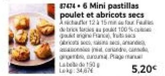 Thiriet 6 Mini pastillas poulet et abricots secs offre