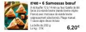 Thiriet 6 Samossas boeuf offre