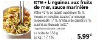 Thiriet Linguines aux fruits de mer, sauce marinière offre