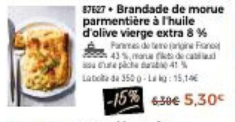 Thiriet Brandade de morue parmentière à l'huile d'olive vierge extra 8 % offre