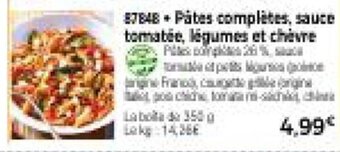 Thiriet Pates completes, sauce tomatee, legumes et chevre offre