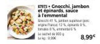 Thiriet Gnocchi, jambon et epinards, sauce a l'emmental offre