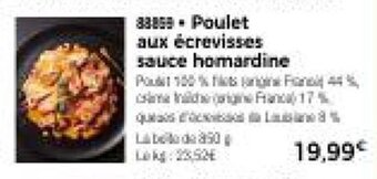 Thiriet Poulet aux ecrevisses sauce homardine offre