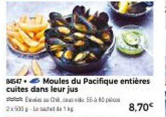 Thiriet Moules du pacifique entieres cuites dans leur jus offre
