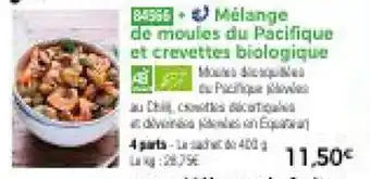 Thiriet Mélange de moules du Pacifique et crevettes biologique offre