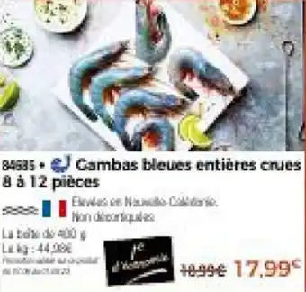 Thiriet Gambas géantes sauvages entières crues 8 à 12 pièces offre