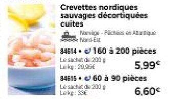 Thiriet Crevettes nordiques sauvages décortiquées cuites offre