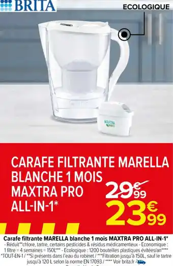Carafe filtrante MARELLA blanche 1 mois MAXTRA PRO ALL-IN-1*