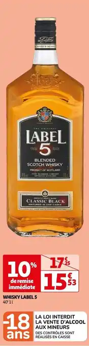 Auchan WHISKY LABEL 5 40°11 offre