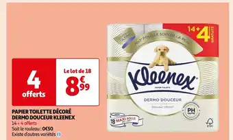 Auchan PAPIER TOILETTE DÉCORÉ DERMO DOUCEUR KLEENEX offre