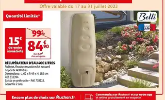 Auchan RÉCUPÉRATEUR D'EAU 400 LITRES offre