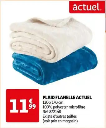 Auchan PLAID FLANELLE ACTUEL 130 x 170 cm offre