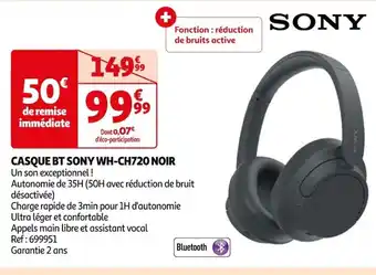 Auchan CASQUE BT SONY WH-CH720 NOIR offre